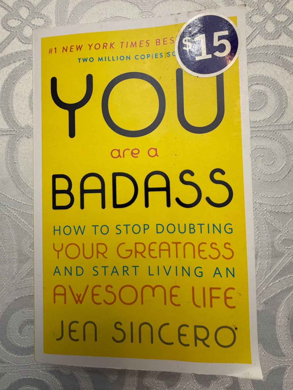 You Are a Badass Paperback Book - Bright Yellow Back Self Help Humour